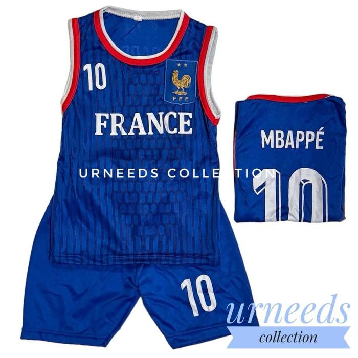 Gambar Big Setelan Baju Jersey Singlet Sepak Bola Anak Laki Laki 1 - 9 Tahun Stelan Set Timnas Negara La Arhan Messi Ronaldo - SINGLET FRANCE, 1-2 TAHUN dari Hendyl Collection undefined Tokopedia