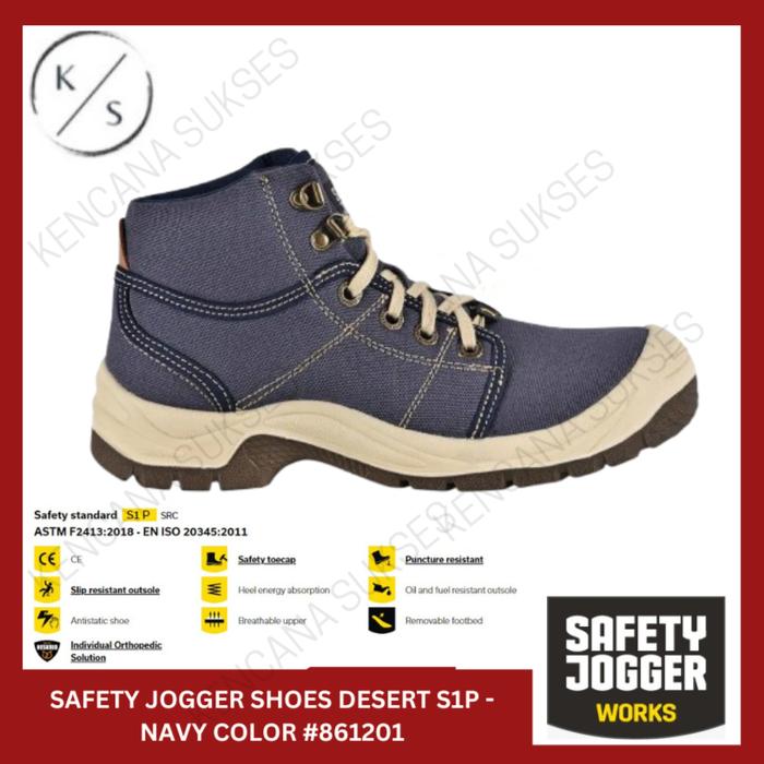 Gambar Sepatu Safety Jogger Desert S1P Multi, Navy, Balck Color Original - BLACK, 40 dari Toko Kencana Sukses undefined Tokopedia