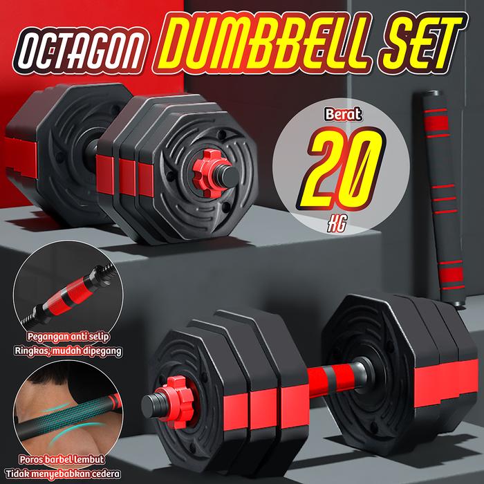 Promo BGsport SET DUMBELL PVC / BARBEL PVC SET ALAT ANGKAT BEBAN 20KG ...