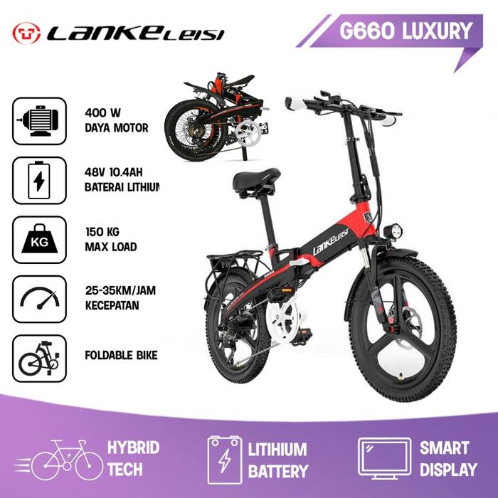 Jual Sepeda Lipat Listrik Lankeleisi G660 Luxury 48V Black - Main Image