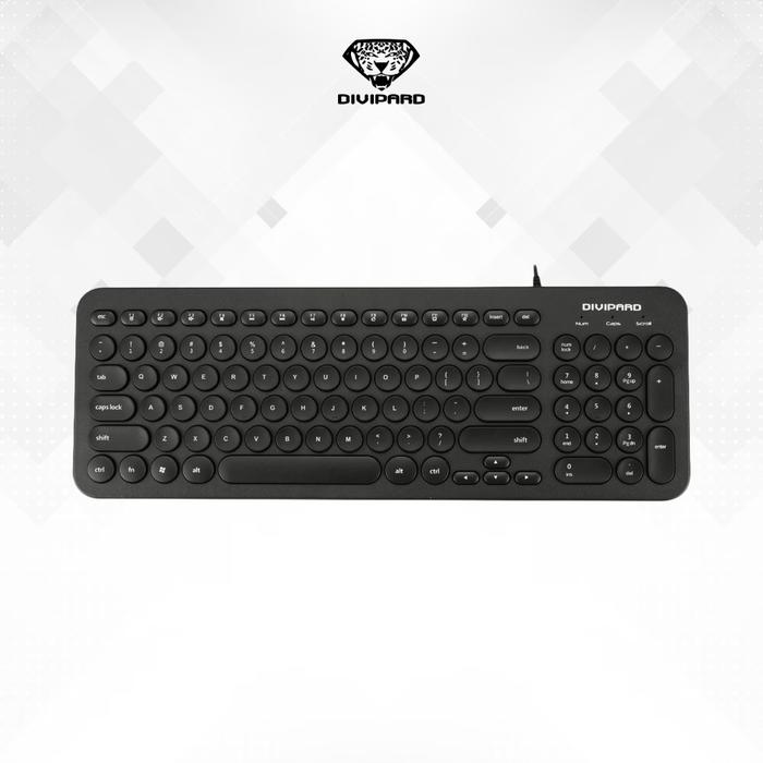 Gambar Keyboard Komputer PC Kabel Divipard D520 Silent Button for Windows MAC - Hitam dari Unitech Shop_NEW undefined Tokopedia
