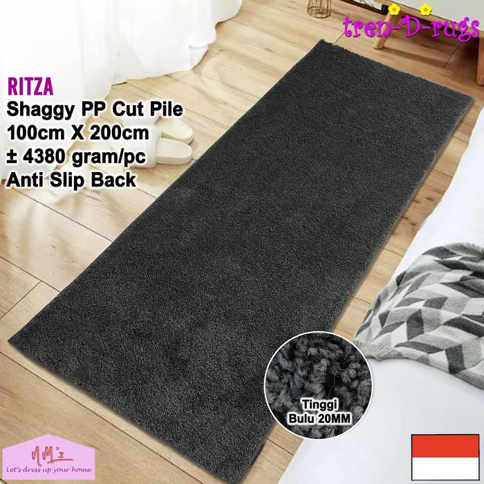 Promo Tren-D-rugs karpet samping tempat tidur shaggy polos modern ...