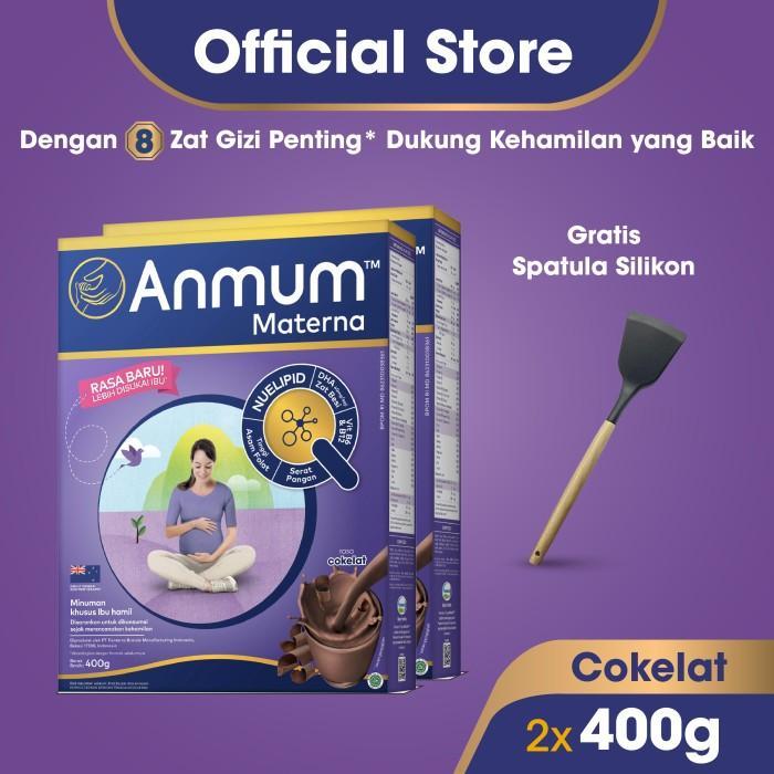 Gambar Ready Stok Anmum Materna Susu Bubuk Cokelat 2X 400G - Susu Ibu Hamil Free Gift Ori - Spatula Silikon dari Baby Stev undefined Tokopedia