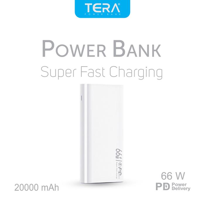 Gambar TERA Power Bank 66W Power Delivery Super Fast Charging 20000mAh LED Display Support VOOC - White dari tera indonesia undefined Tokopedia