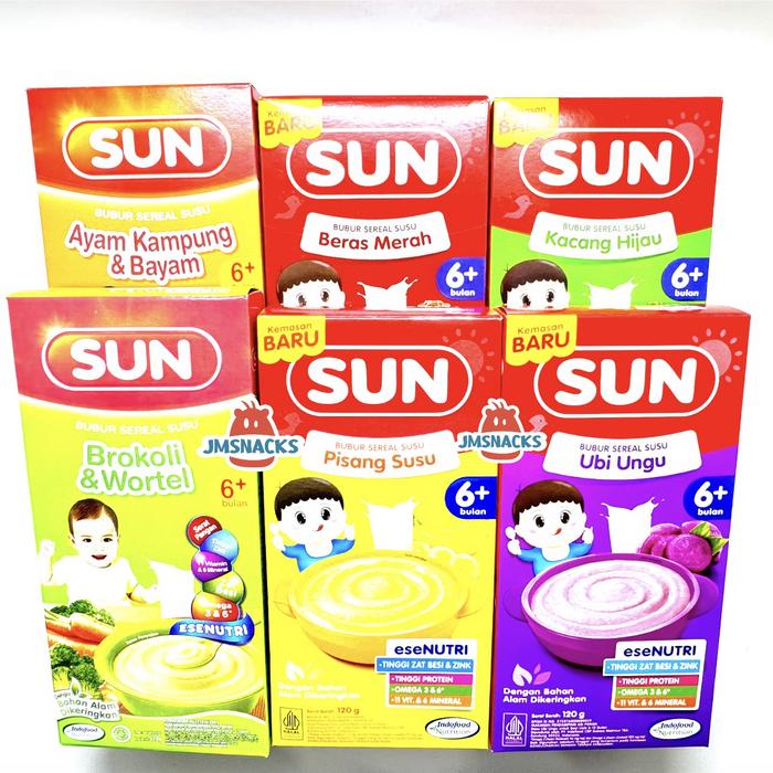 Gambar [PROMO!!] SUN Bubur Susu Bayi BOX KOTAK 120gr MPASI - Mp asi makanan bayi sehat enak murah diskon - Ayam & Bayam dari JMSNACKS undefined Tokopedia