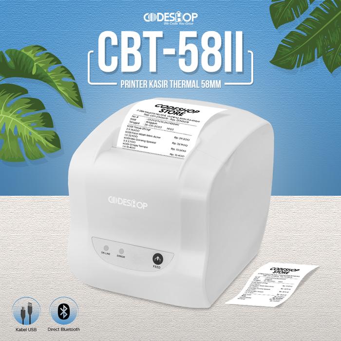 Gambar Printer Kasir Thermal 58mm Codeshop CBT-58ii Putih Multi Device USB BT - Putih dari Codeshop Official Store undefined Tokopedia