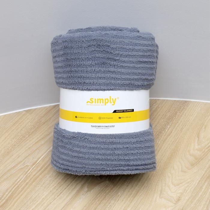Gambar Simply Huggy Blanket (Selimut Bulu) - Stripe Grey dari SimplyBed.id undefined Tokopedia
