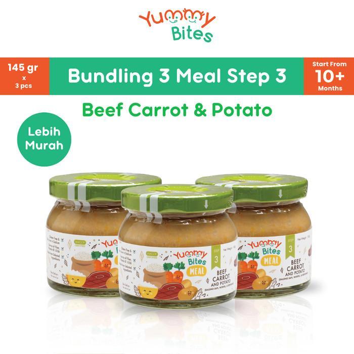 Gambar Terbaru [Bundling 3] Yummy Bites Meal Step 3/ 145 Gr/ Makanan Bayi/ Mpasi Baby Best Seller - Beef Carrot Pot dari Baby Stev undefined 5 Tokopedia