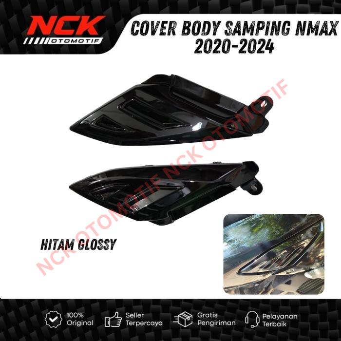 Gambar TUTUP COVER SAMPING SIRIP HIU NMAX NEW 2020-2024  COVER BODY NMAX - HITAM GLOSSY dari Speed Automotive undefined Tokopedia