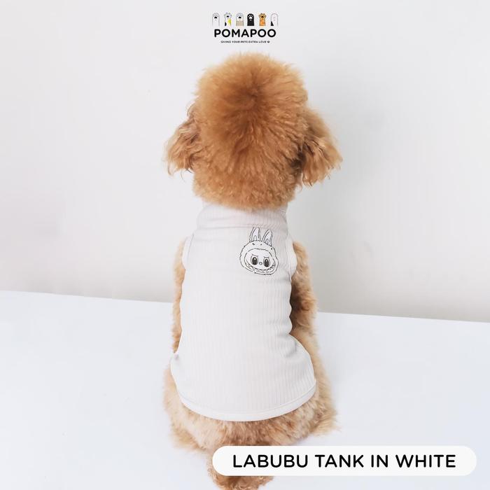 Gambar POMAPOO - Baju Kucing dan Baju Anjing Labubu Tank - LABUBU WHITE, XS dari Pomapoo undefined Tokopedia