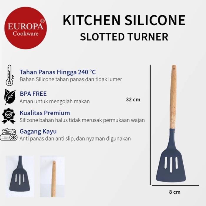 Gambar Europa Soup Leadle / Spoon / Sodet Bolong / Spoonula / Scaper / Spatula - Silicone ( Bahan Tebal tidak mudah meleleh ) - Grey Silikon - Scaper dari Laris Kebayoran undefined 4 Tokopedia