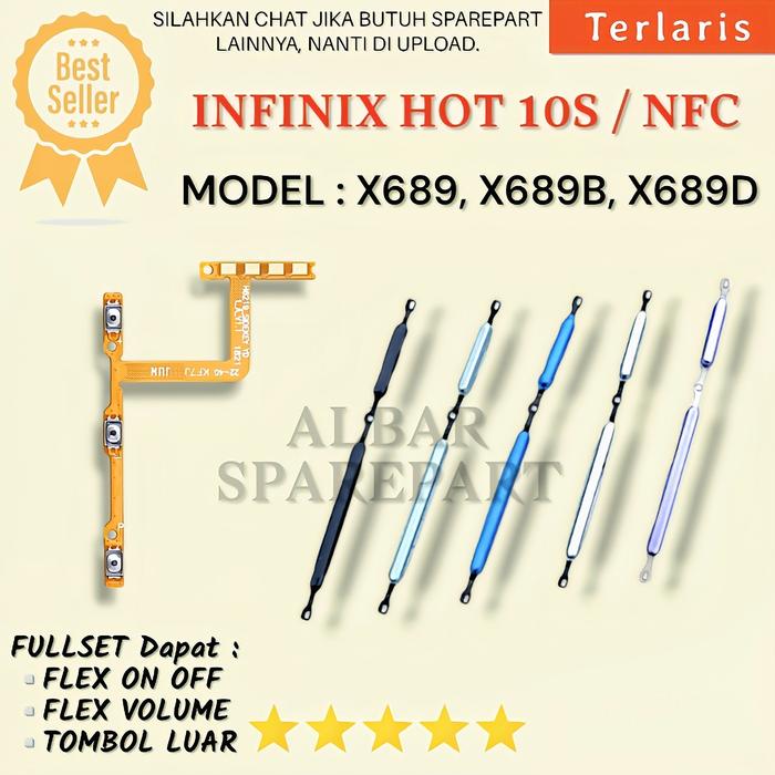 Gambar INFINIX HOT 10S /NFC FLEXIBLE + TOMBOL LUAR ON OFF VOLUME X689 B X689d - FULLSET dari Al-bar undefined Tokopedia