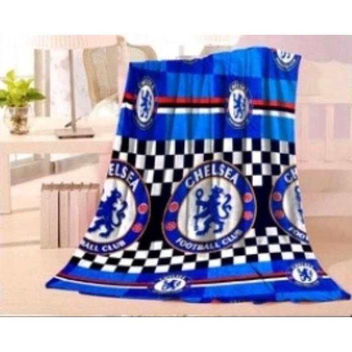 Gambar Selimut bulu klub bola barca barcelona/chelsea/MU/real madrid - Chelsea, 200x135cm dari solusi kebutuhan Luki undefined Tokopedia