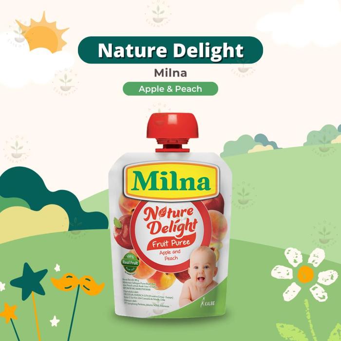 Gambar Milna Nature Delht Fruit Puree 80Gr - Makanan Mpasi Bayi #Gratisongkir - Apple Peach dari JAYOS TOKO undefined Tokopedia