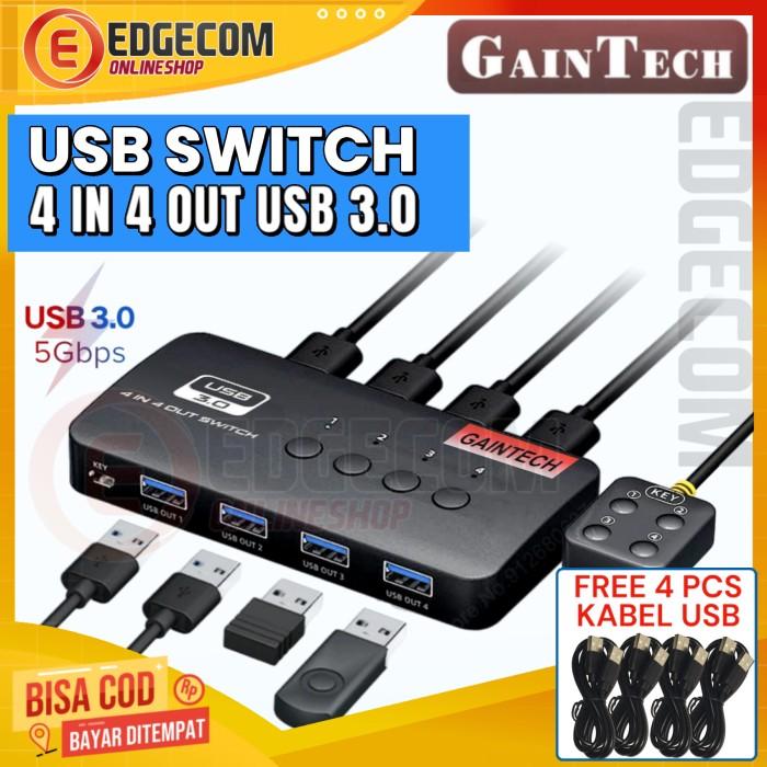 Gambar GAINTECH USB 3.0 SHARING SWITCH 2 INPUT TO 4 OUTPUT / 4 INPUT TO 4 OUT - USB3.0 4IN 4OUT dari Edgecom undefined Tokopedia
