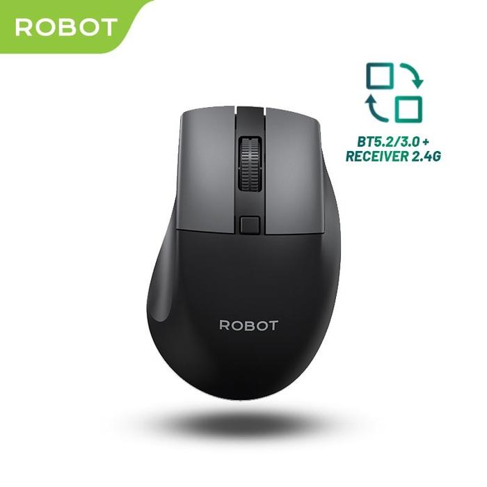 Gambar Robot M355 Mouse Multi Device Dual Mode Bluetooth 5.0 + Wireless 2.4G Silent Click PC Laptop - Hitam dari Starcomp Solo undefined Tokopedia