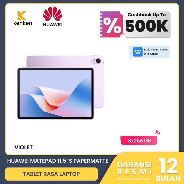 Gambar Huawei MatePad 11.5" S Papermatte Edision 8/256 GB Tablet 11,5 inch - Free Keyboard,  Matepad 11.5''S Garansi Resmi huawei 1 tahun - Violet, Fullset  dari Kenken official store undefined Tokopedia