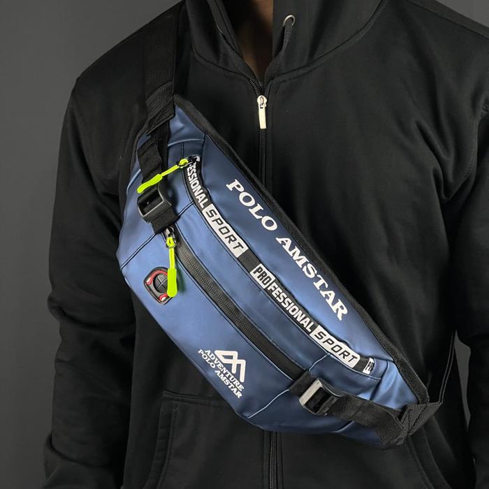 Gambar TAS SELEMPANG PINGGANG ANTI AIR / WAISTBAG WATERPROOF PRIA DAN WANITA - Biru dari BAGTOBAG99 undefined Tokopedia