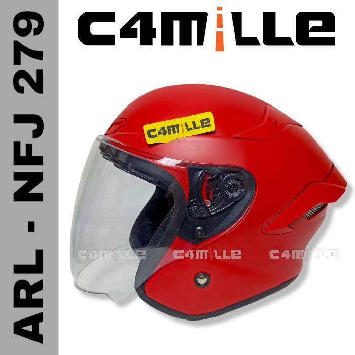 Gambar HELM ARL PANDORA SOLID RED DOFF HALF FACE - STD CLEAR dari c4mille undefined Tokopedia