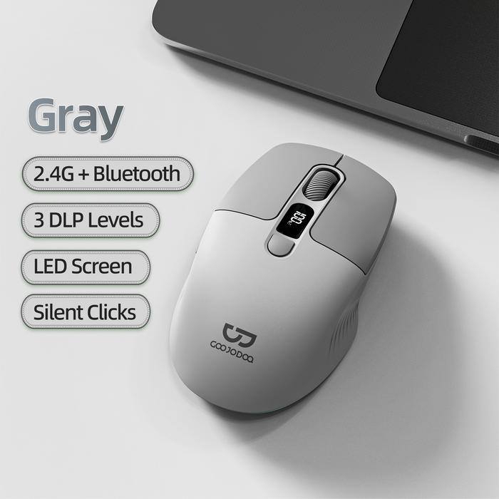 Gambar GOOJODOQ 2-in-1 Premium Wireless Mouse Silent Click Bluetooth+2.4 Ghz Connection - Abu-abu dari Goojodoq Professionals undefined Tokopedia