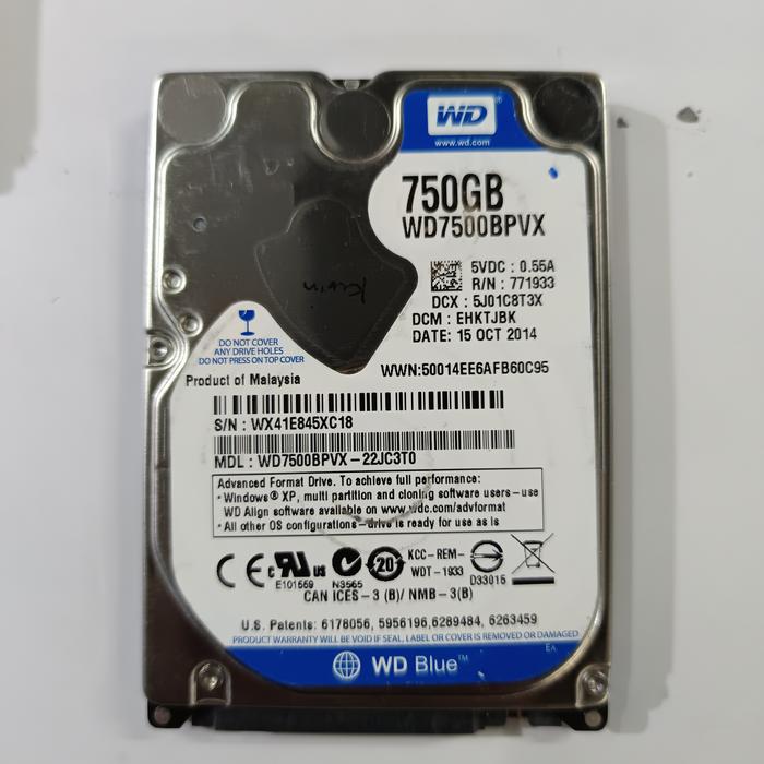 45] 750GB HDD WD7500BPVX