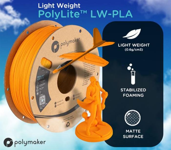 Gambar Filament Polymaker PolyLite LW-PLA Filament 1.75 mm 800gr 3D Printer - bright orange  dari FILAMENT3D undefined Tokopedia