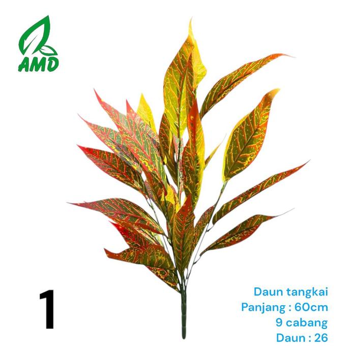 Gambar Daun Tangkai Sintetis Artificial 9 Cabang Ekonomis - nomer 1 dari AMD Grass Malang undefined Tokopedia