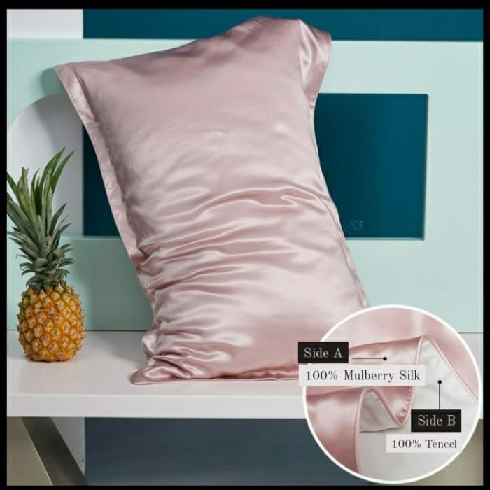 Gambar Promo 22 Momme Silk Pillowcase 100% Mulberry Silk (1Side Silk/1Side Tencel) Ori - Rosy Pink dari Bella FutureMart undefined Tokopedia