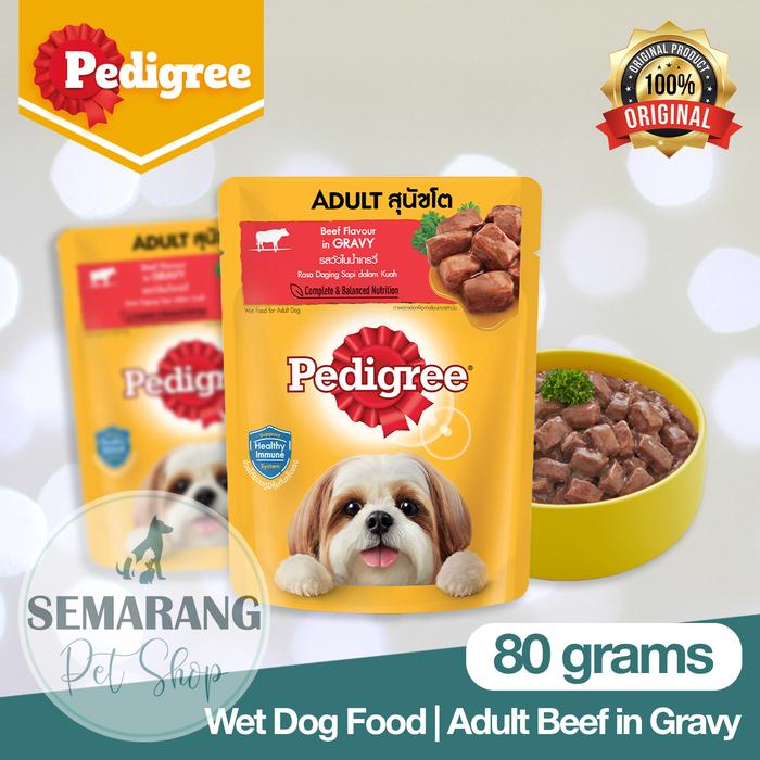 Jual PEDIGREE Beef Flavour in Gravy Pouch 80gr Makanan Anjing Wet