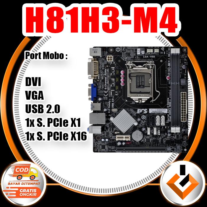 Gambar Mobo h81 intel lga 1150 ddr3 pc komputer - ECS dari GameONcomputer undefined Tokopedia