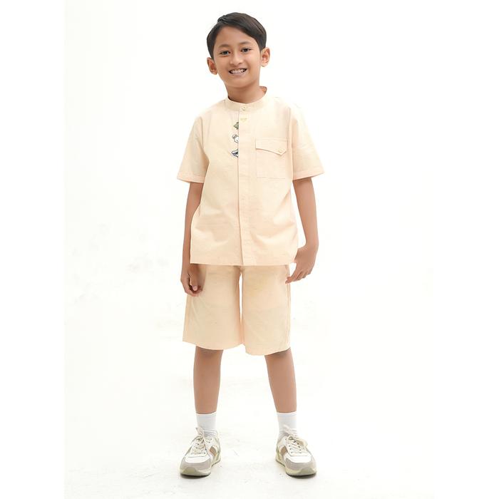 Gambar Bani Batuta - Setelan Kemeja Koko Anak Bani Batuta Lengan Pendek Khaizan Exclusive - 400 Kuning, 3-4 tahun dari MOT.Fashionid undefined Tokopedia