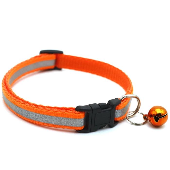 Gambar Kalung Kucing Anjing Peliharaan Reflektif Bisa Menyala Gelap aksesoris - Orange dari Tail Lovers undefined Tokopedia