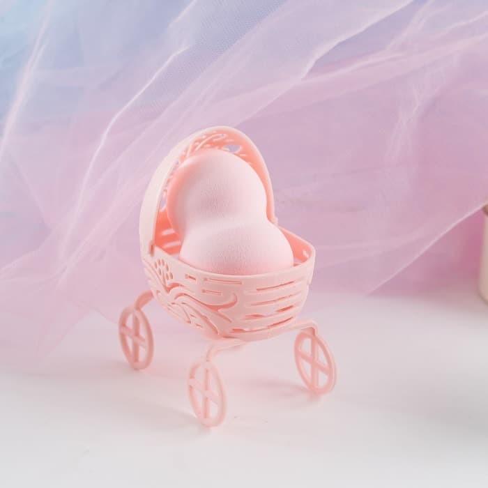 Gambar ARAMI PEO 1 Set Puff + Holder Makeup Sponge Beauty Blender Kosmetik - Merah Muda dari Arami Lifestyle undefined Tokopedia