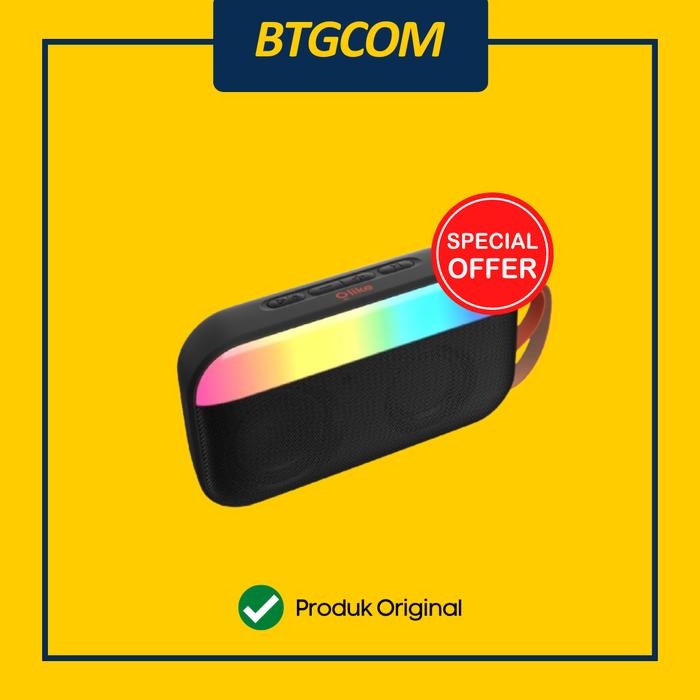 Gambar SPEAKER PORTABLE OLIKE SF4 WIRELESS BLUETOOTH TWS STEREO MODE WITH RGB LIGHTNING - Hitam dari btgcom undefined Tokopedia
