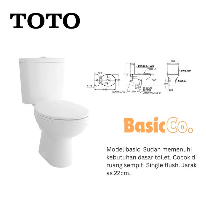 Gambar Kloset Duduk TOTO Dual Flush Chic Basic / Toilet Closet TOTO Space Saver Hemat Tempat - Basic, dipalet/luarbdg dari La Maison Emporium undefined Tokopedia