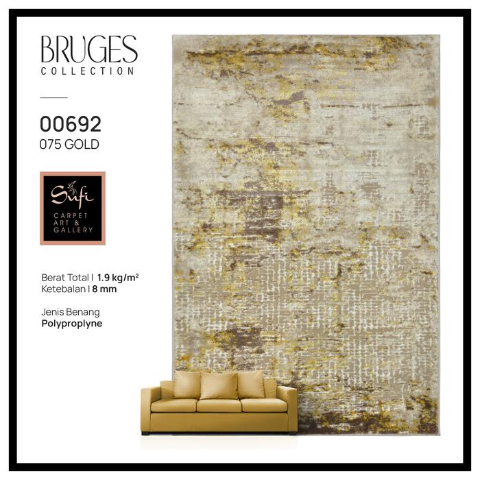 Gambar Karpet Minimalis Abstrak Modern Bruges 100x150 - 0692-Gold dari Sufi Carpet undefined Tokopedia