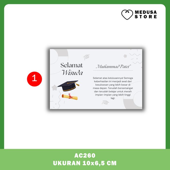 Gambar Kartu Ucapan Wisuda Kelulusan / Greeting Card Happy Graduation - Custom - WISUDA-1 dari Medusa Store undefined Tokopedia