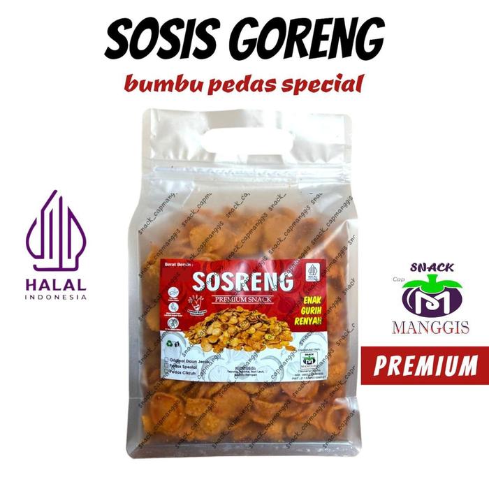 Gambar SOSRENG Handle Bag Premium Gram Bumbu Special I Sosis Goreng Viral I Manggisraya I Pedas Nikmat Bawang Food Makanan Kerupuk Sambal Manis Cabai Rempah - Pedas Special dari Snack Cap Manggis undefined Tokopedia
