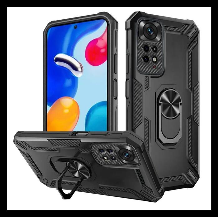 Gambar Xiaomi Redmi Note 11 4G / 11s Duty Armor Ring Original Hard Case Casing Soft Cover Back Stand Harcase Silicone - HITAM., REDMINOTE 11 4G dari Original Shop Nillkin Kota Administrasi Jakarta Pusat Tokopedia