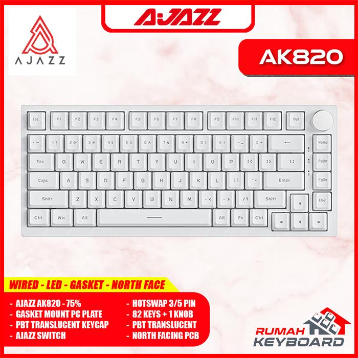 Gambar MECHANICAL KEYBOARD - AJAZZ AK820 - 75% - WIRED - GASKET - HOTWSAP - WHITE dari Rumah-Keyboard undefined Tokopedia