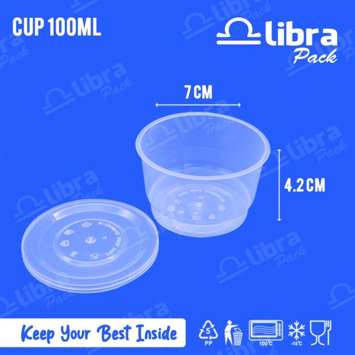 Gambar (BUNDLE) 150 Pcs Thinwall Cup 100ml (Cup Plastik / Thinwall / Cup Puding / Cup Sambel) - Cup 100ml dari Libra Pack Kota Tangerang Tokopedia