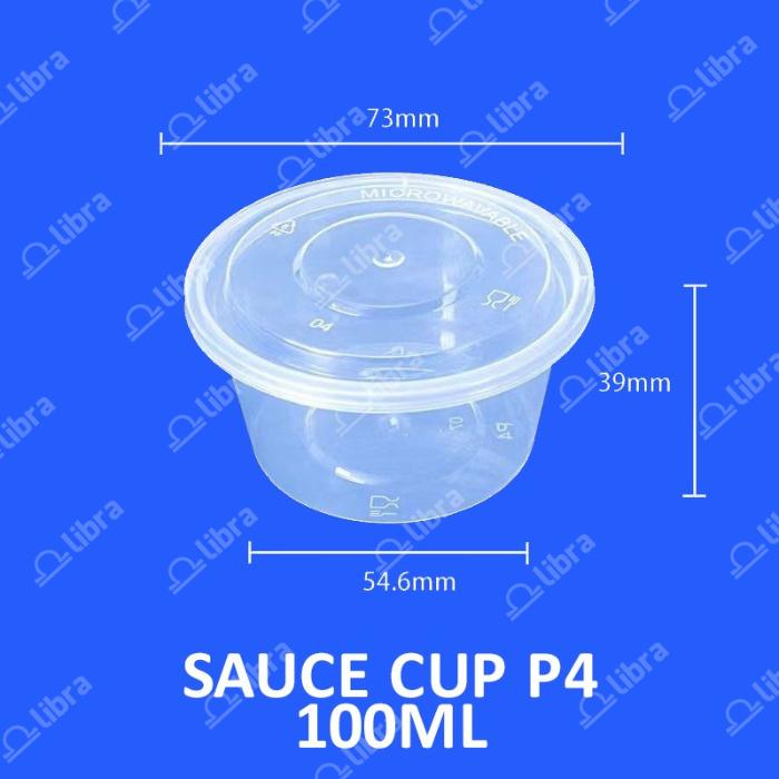 Gambar (BUNDLE) 150 Pcs Thinwall Cup 100ml (Cup Plastik / Thinwall / Cup Puding / Cup Sambel) - Cup 100ml P4 dari Libra Pack undefined Tokopedia