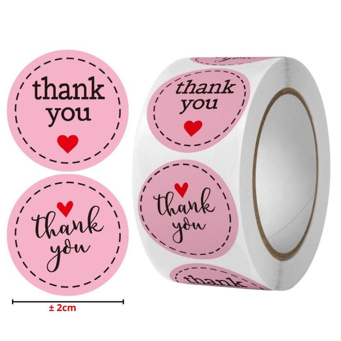 Gambar Sticker Thank You Roll Isi 500 Pcs Label Roll Stiker Thank You Gift - LOVE dari Mynoona Toona undefined Tokopedia