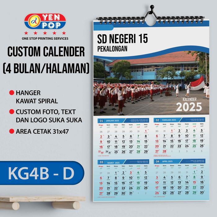 Gambar Cetak Kalender 2021 Uk. A3 (isi 4 Bulanan) - Part 2 - KG4B-D, TANPA COVER dari Yenpop Digital Print undefined Tokopedia