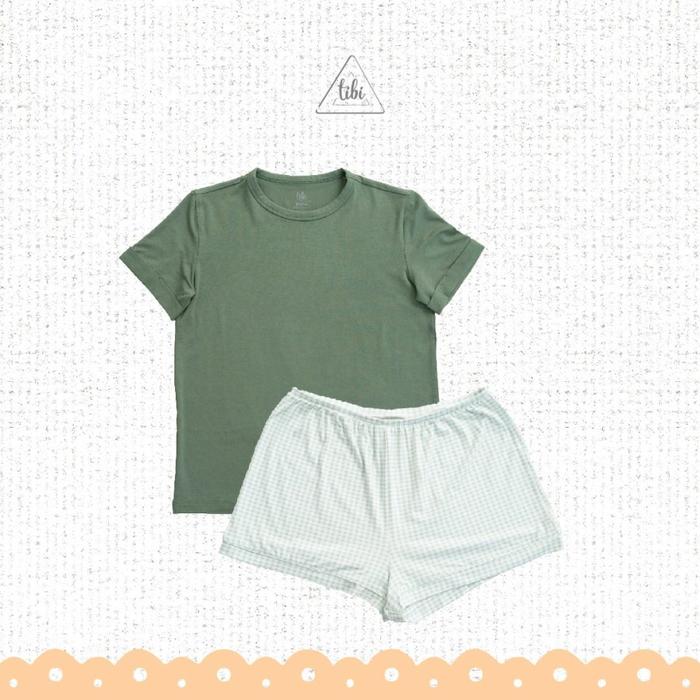Gambar TIBI Gingham Mom Homewear Set TENCEL | Pakaian Rumah Set Wanita - Green, M dari GAYAkidsStore undefined Tokopedia