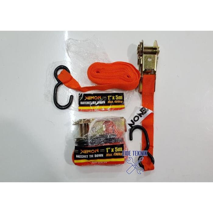 Gambar Ratchet Lashing Tie Down Tali Ikat Bak Truk Cargo Hold / Tali Ikat Sound Salon - Xenon 5mtr dari Fide Teknik undefined Tokopedia