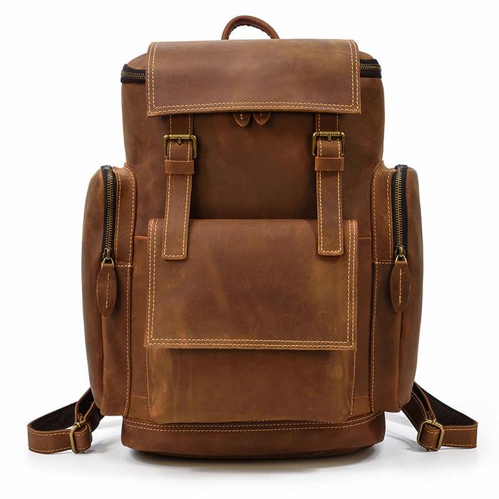 Gambar Tas ransel.tas backpack full kulit asli.JK09.Garut.model terbaru - cokelat muda dari JAYA LEATHER undefined Tokopedia