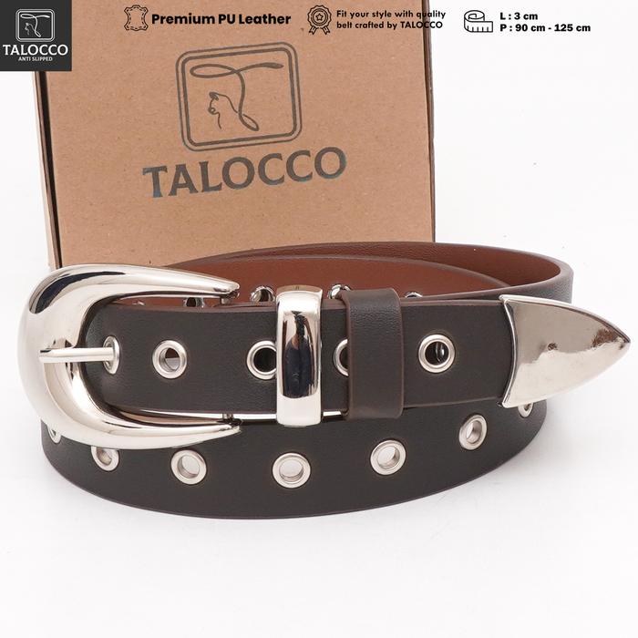 Gambar Ikat Pinggang Fashion Wanita Sabuk Kulit Pu cewek Lebar 3 cm - Cokelat Tua, 115 cm dari TALOCCO undefined Tokopedia