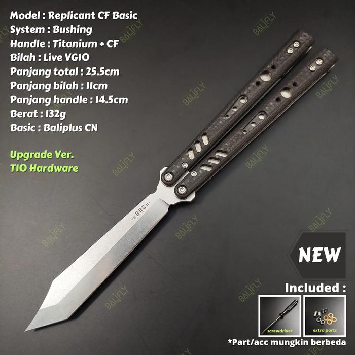 Gambar Balisong Butterfly Knife Replicant Carbon Fiber - Basic dari BaliFly undefined Tokopedia
