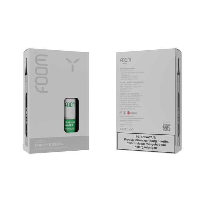 Gambar Pod Y Chrome Silver Foom Bundling Liquid 15 mL - Sparkling Water dari FOOM LAB GLOBAL undefined Tokopedia